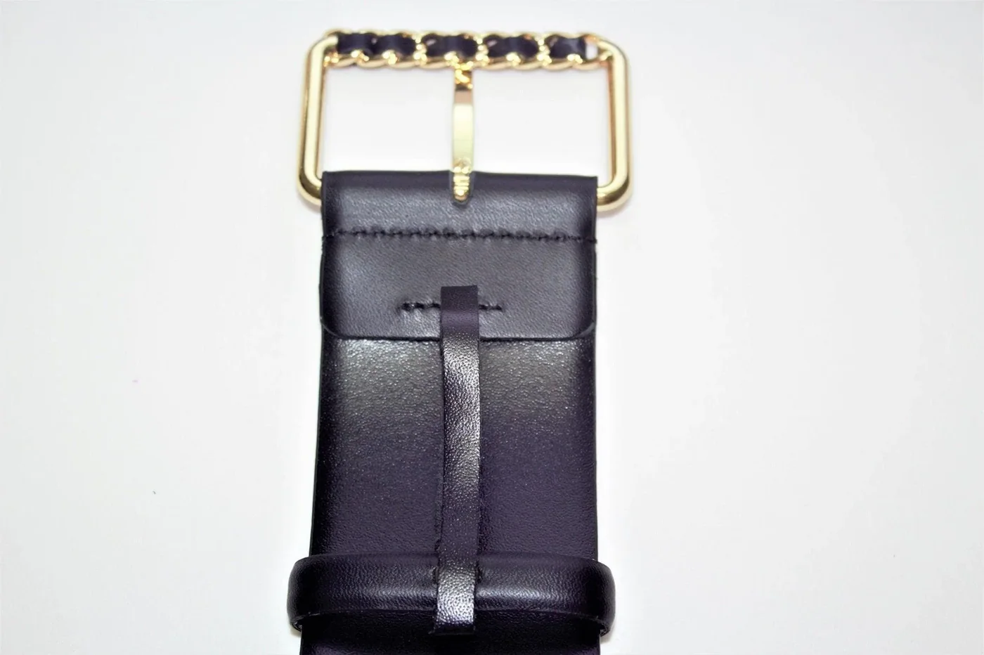 Larger Leather Belt Gold Buckle