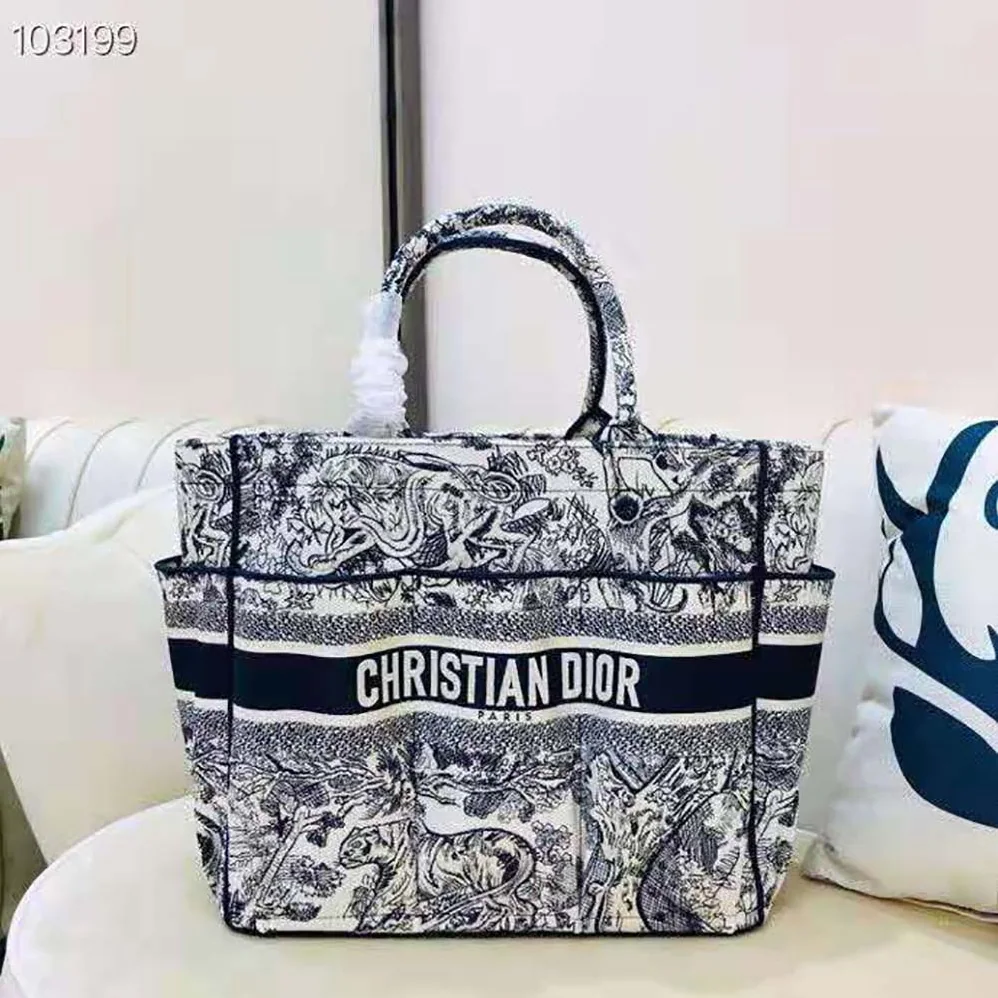 Dior Catherine Tote Blue Toile de Jouy Embroidery for Women Dior Catherine Tote Blue Toile de Jouy Embroidery for Women