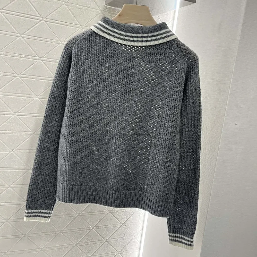 Miu Miu Wool and Cashmere Polo Sweater for Women Miu Miu Wool and Cashmere Polo Sweater for Women