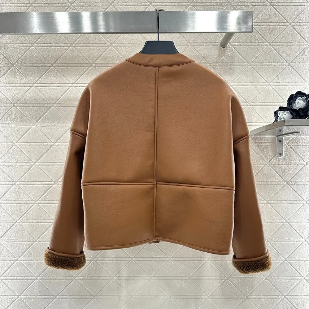 Loewe Pebble Cardigan in Shearling for Women in Brown Loewe Pebble Cardigan in Shearling for Women in Brown