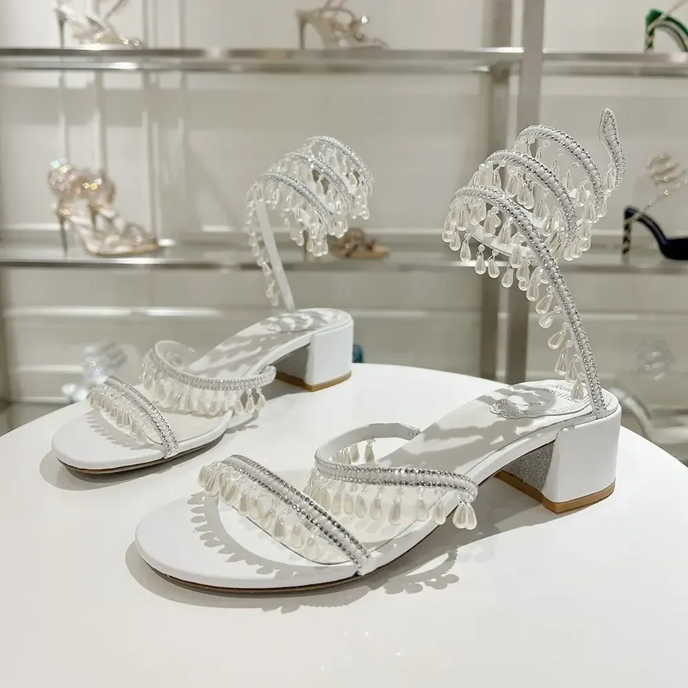 Rene Caovilla Chandelier Ivory Sandal 40 for Women Rene Caovilla Chandelier Ivory Sandal 40 for Women