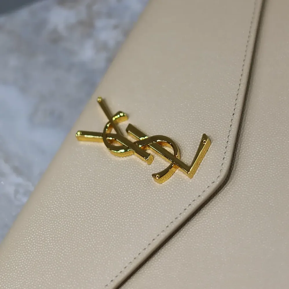 Saint Laurent YSL Uptown Pouch in Grain De Poudre Embossed Leather for Women