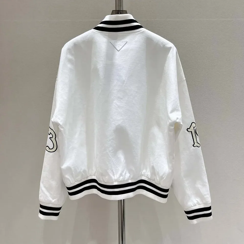 Prada Kid Mohair Bomber Jacket with Patches for Men Prada Kid Mohair Bomber Jacket with Patches for Men