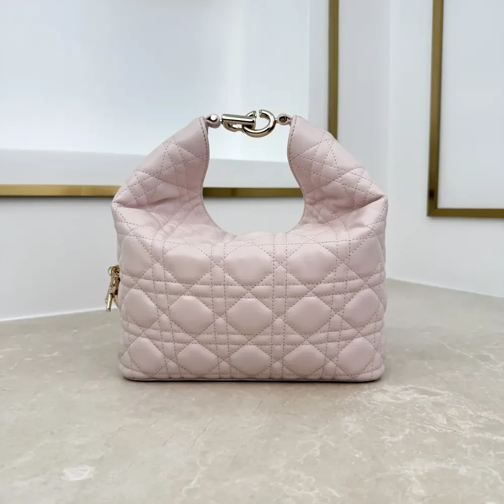 Dior Small Dior Toujours Hobo Bag Ballet Pink Cannage Lambskin for Women Dior Small Dior Toujours Hobo Bag Ballet Pink Cannage Lambskin for Women