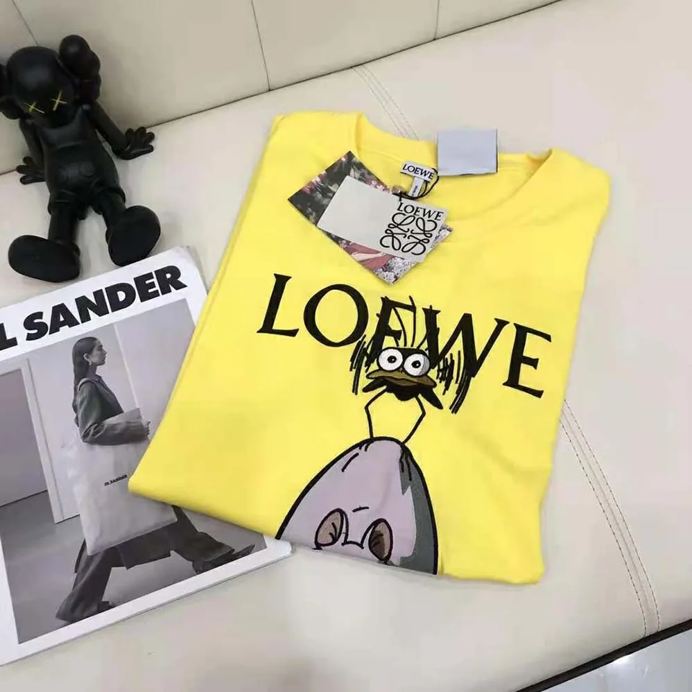 Loewe Yu-Bird T-shirt in Cotton for Men in Yellow Loewe Yu-Bird T-shirt in Cotton for Men in Yellow