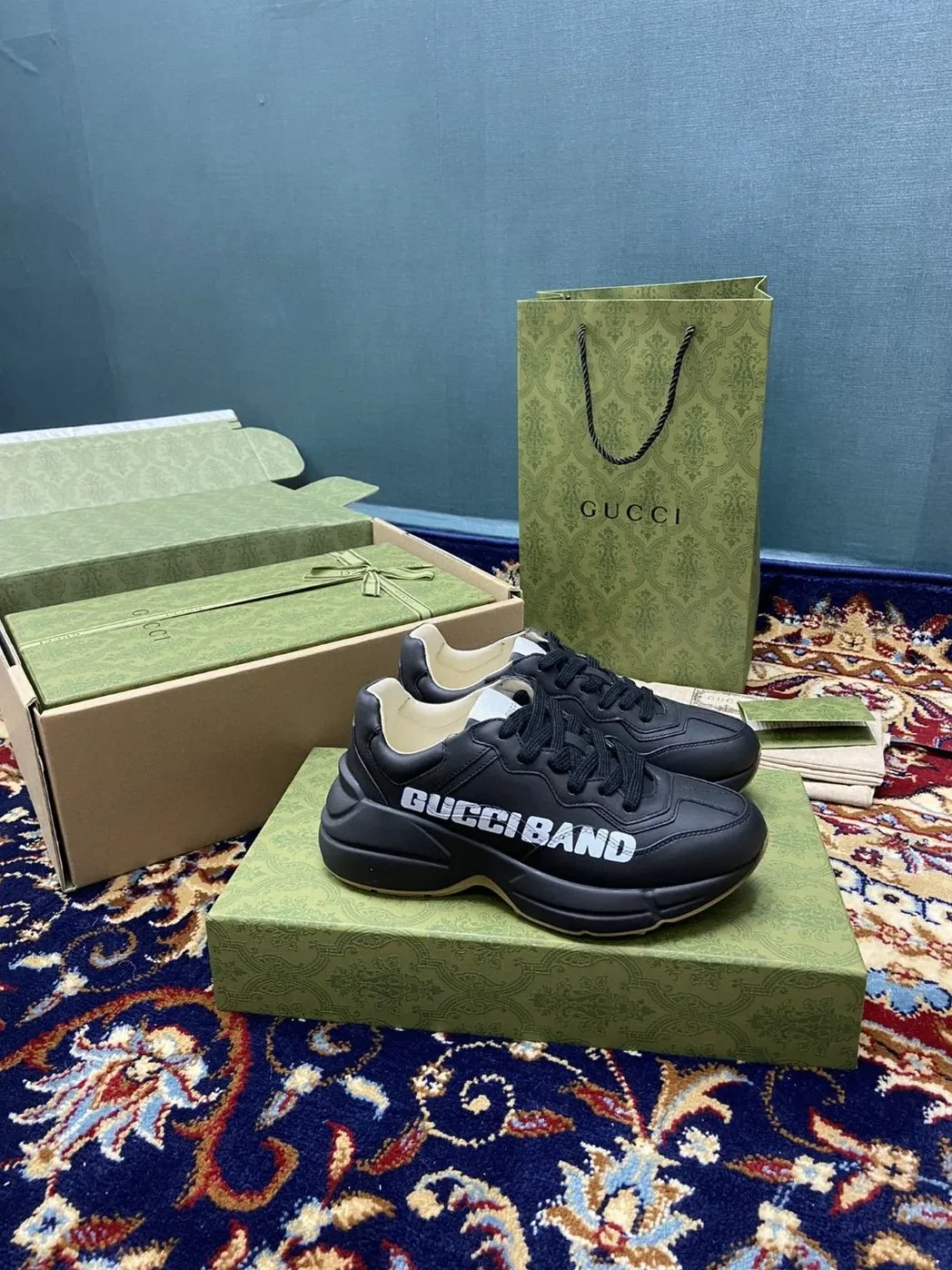 Gucci Rhyton Sneakers With Gucci Band Black for Men