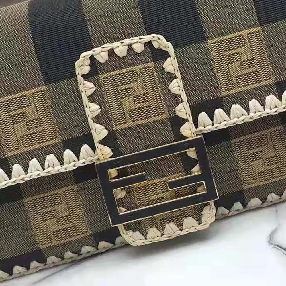 Fendi Baguette Brown Fabric Bag for Women Fendi Baguette Brown Fabric Bag for Women