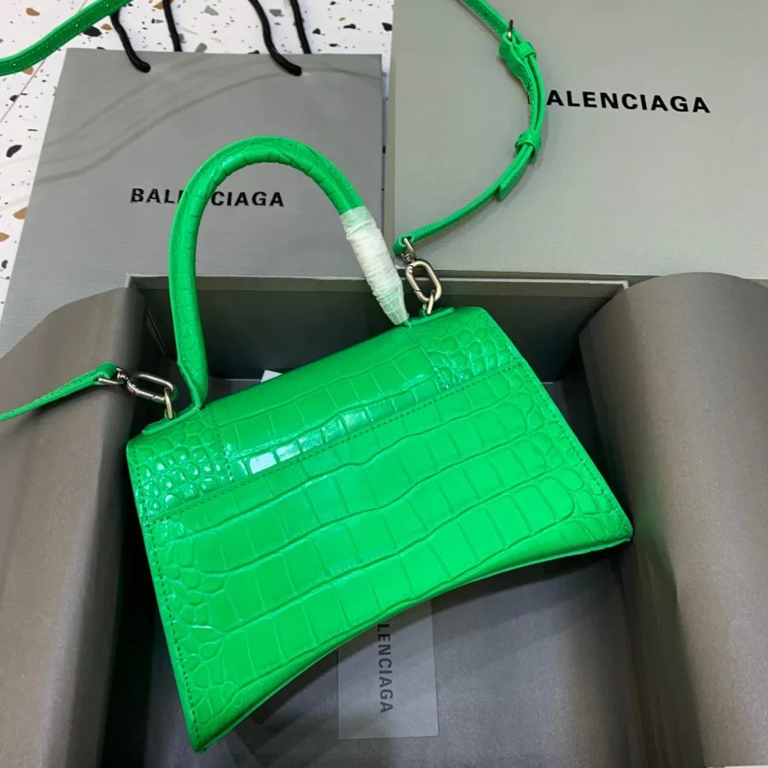 Balenciaga Hourglass Small Handbag In Bright Green Balenciaga Hourglass Small Handbag In Bright Green