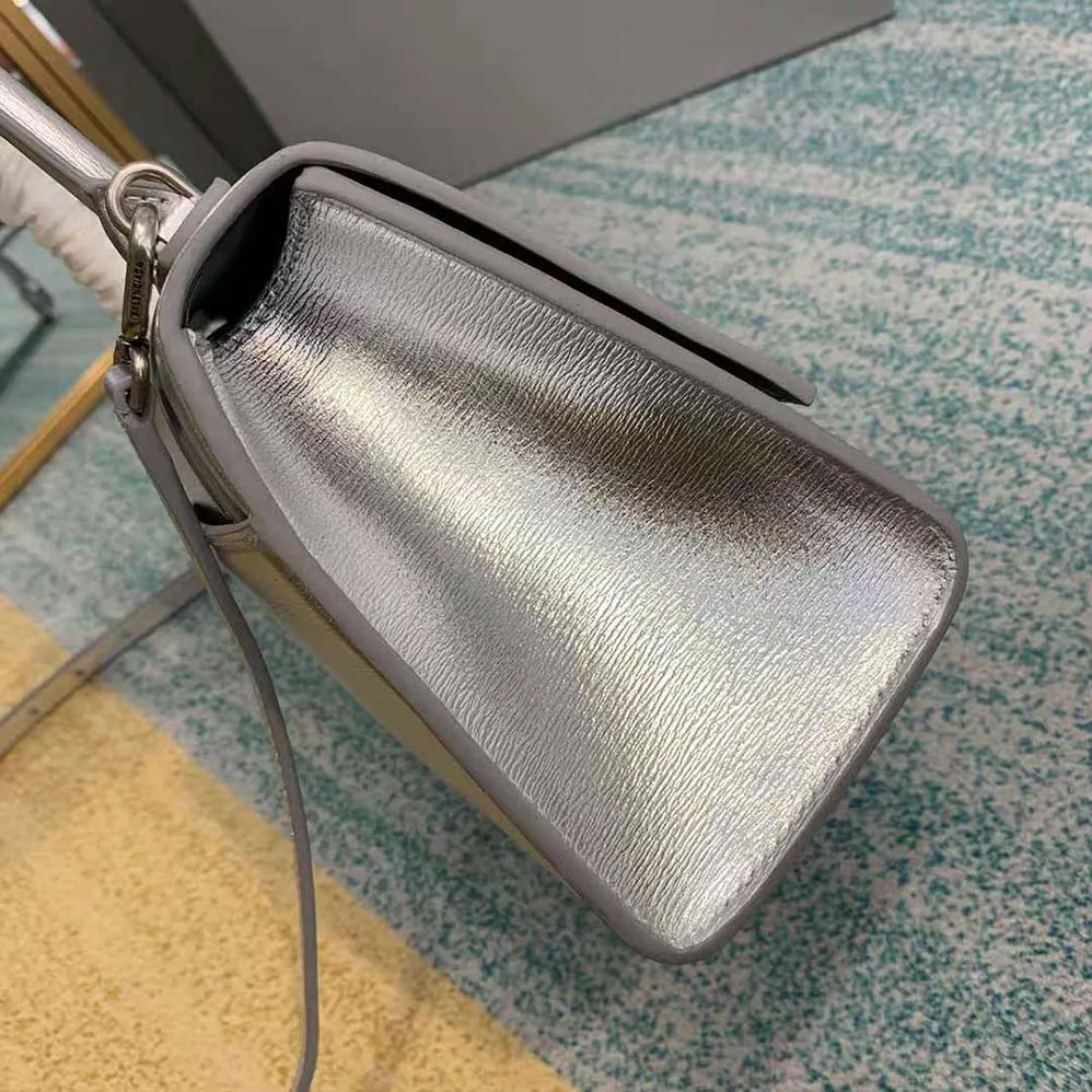 Balenciaga Hourglass XS Top Handle Bag for Women in Silver Balenciaga Hourglass XS Top Handle Bag for Women in Silver