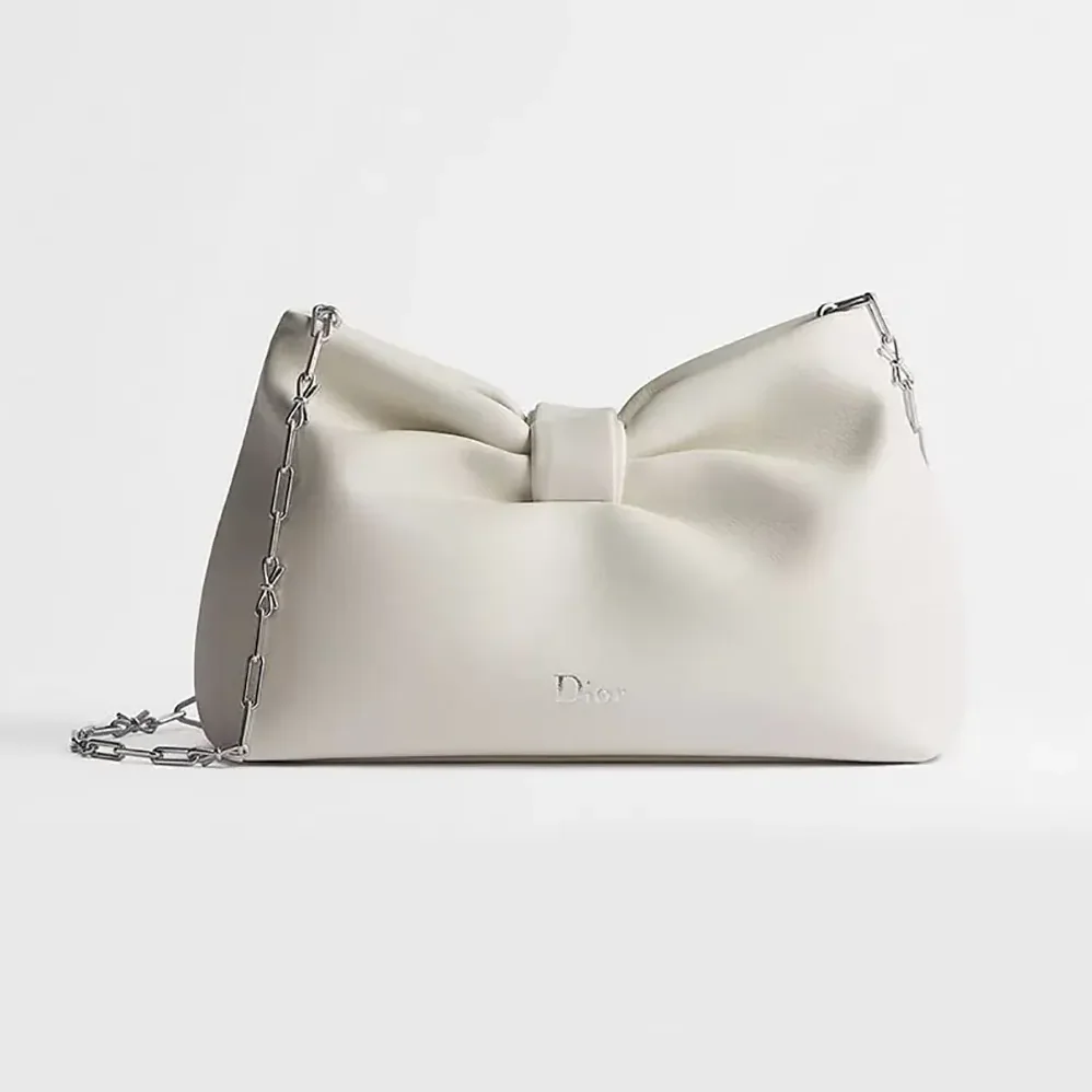 Dior Small Dior Bow Bag Latte Lambskin for Women Dior Small Dior Bow Bag Latte Lambskin for Women