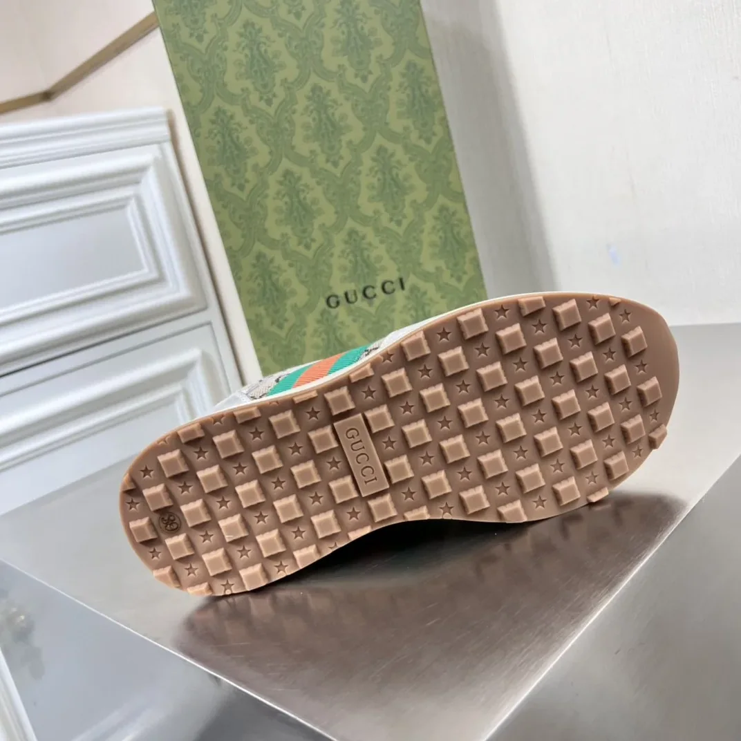 Gucci GG Sneaker With Web Green GG Shoes for Men