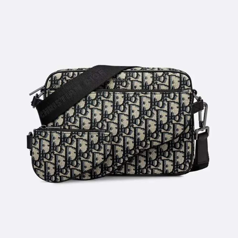 Dior Saddle Triple Pouch Beige and Black Dior Oblique Jacquard for Men Dior Saddle Triple Pouch Beige and Black Dior Oblique Jacquard for Men