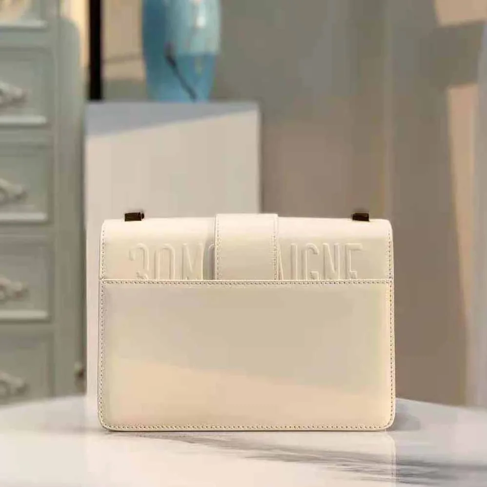 Dior 30 Montaigne Bag Des Vents Box Calfskin for Women in White Dior 30 Montaigne Bag Des Vents Box Calfskin for Women in White
