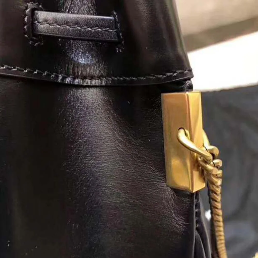 Saint Laurent YSL Saffiano Leather Mini Shoulder Bag for Women in Black Saint Laurent YSL Saffiano Leather Mini Shoulder Bag for Women in Black