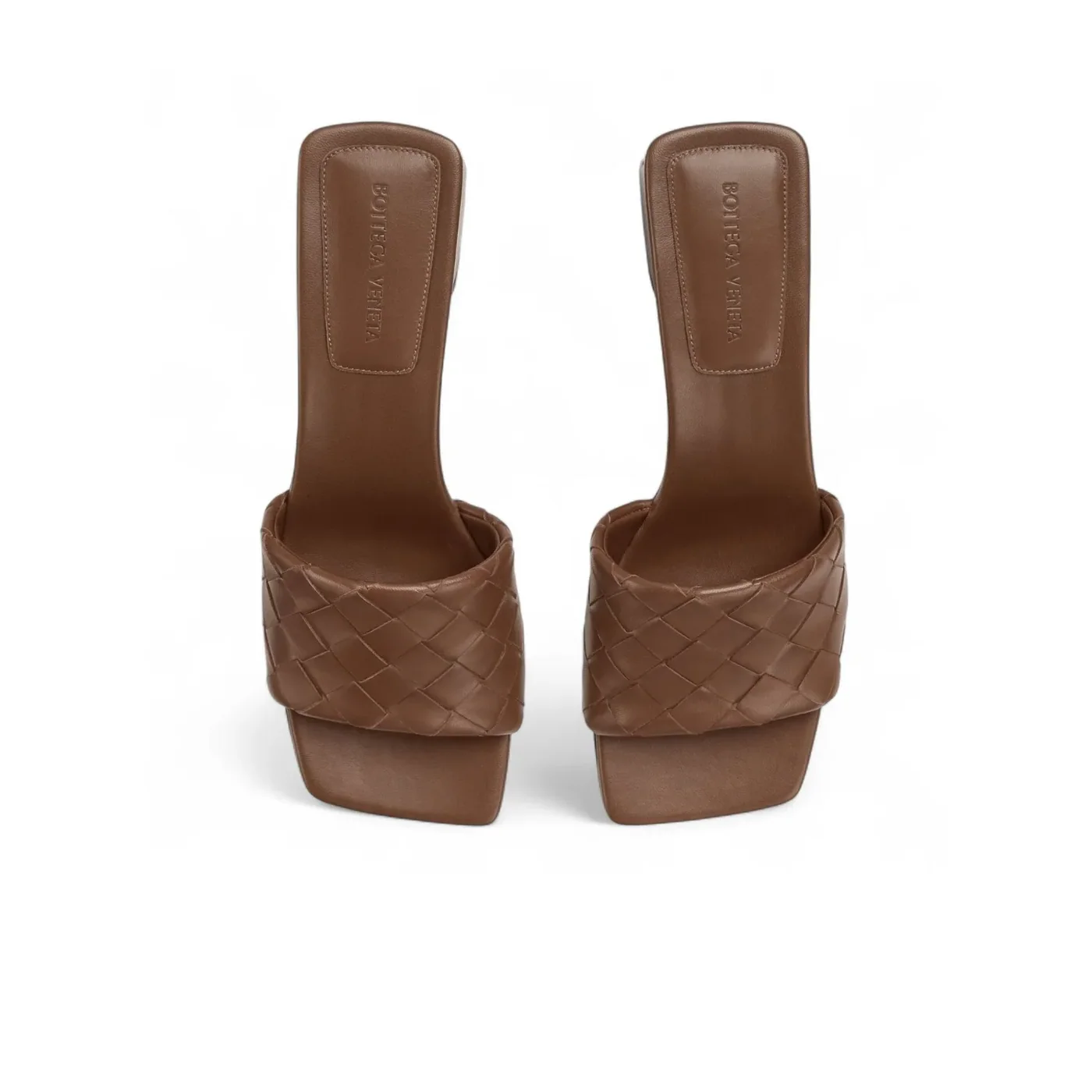 Bottega Veneta Parco Mule Mid Heel Dark Leather Bottega Veneta Parco Mule Mid Heel Dark Leather