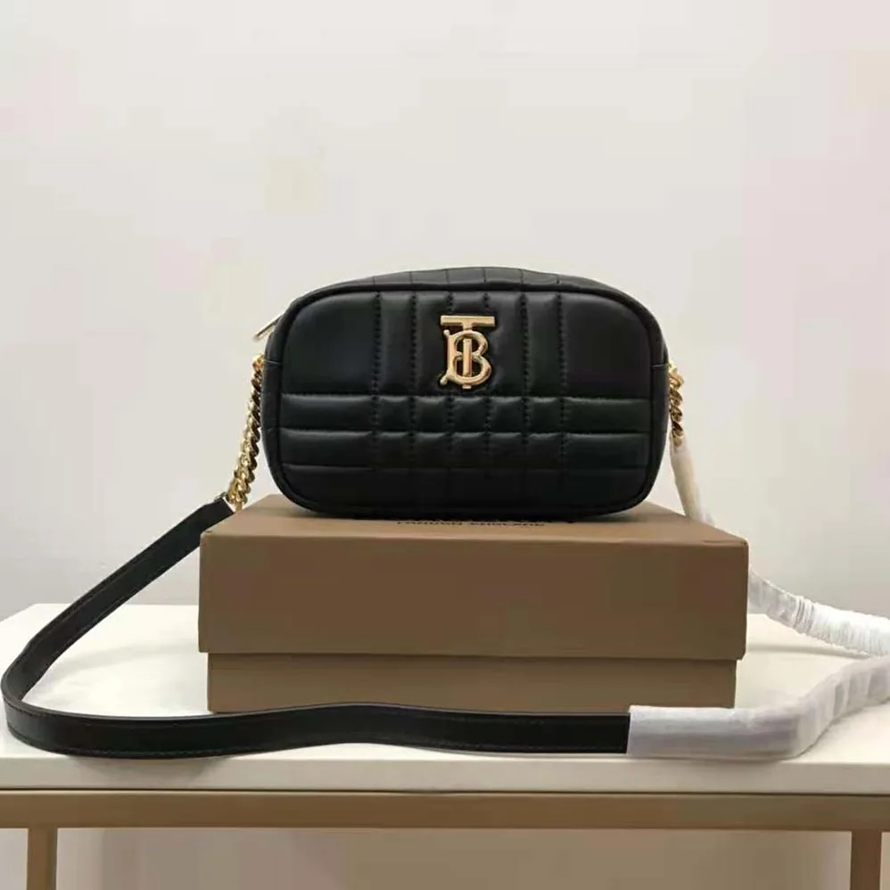 Burberry Mini Quilted Lambskin Lola Camera Bag for Women in Black Burberry Mini Quilted Lambskin Lola Camera Bag for Women in Black