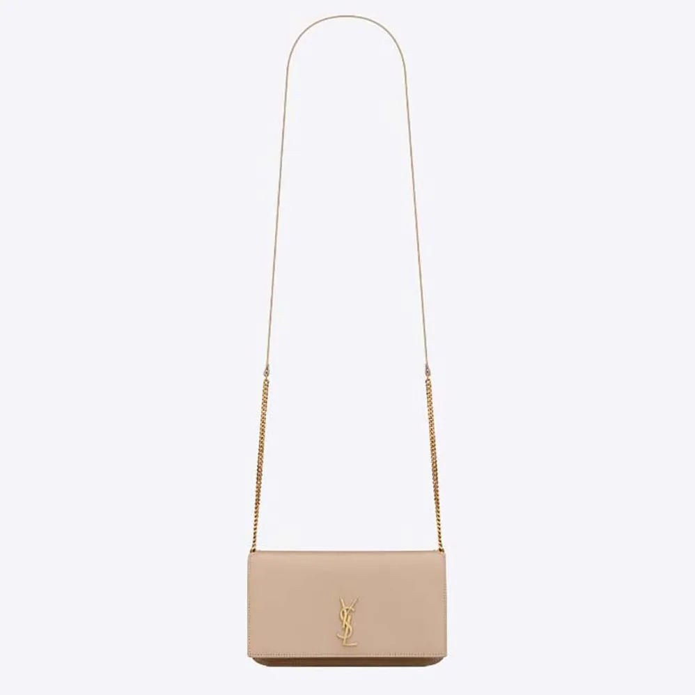 Saint Laurent YSL Cassandre Phone Holder in Smooth Leather for Women in Sandy Saint Laurent YSL Cassandre Phone Holder in Smooth Leather for Women in Sandy