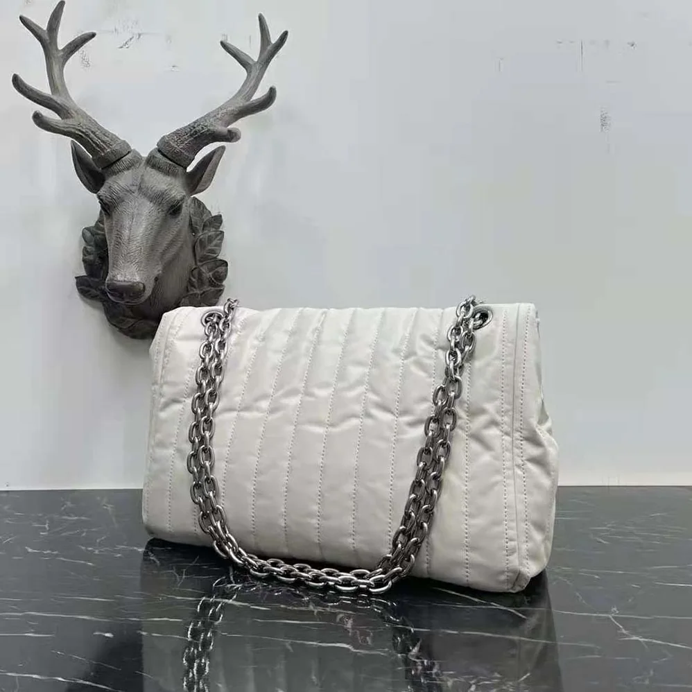 Balenciaga Monaco Medium Chain Bag Quilted in off White for Women