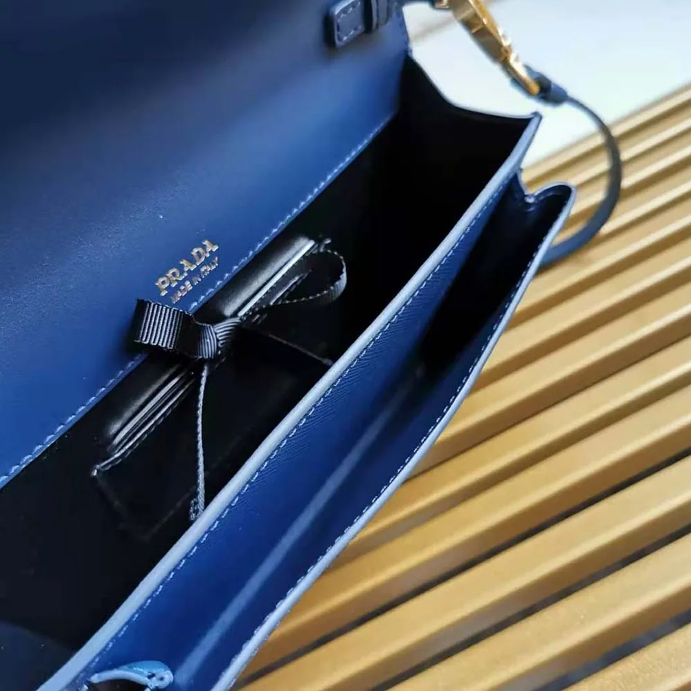 Prada Ladies Saffiano Leather Mini Bag in Navy