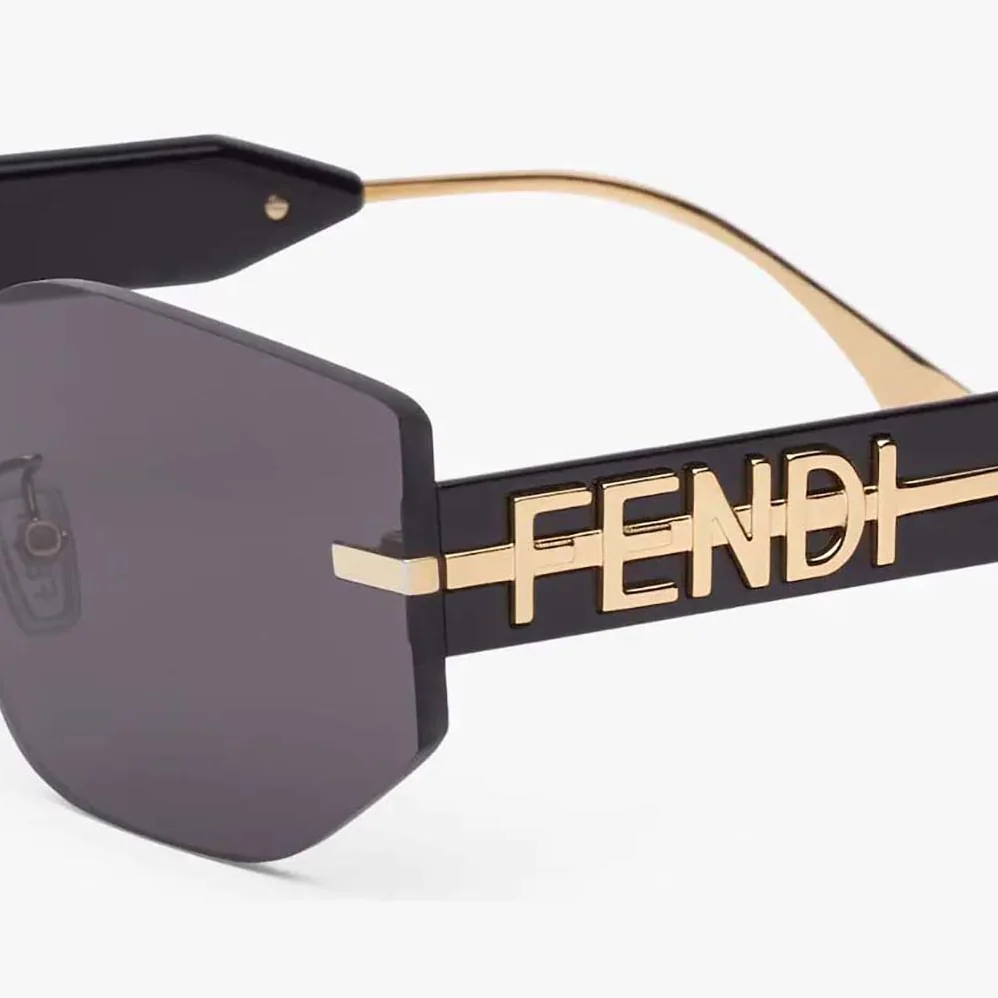 Fendi Fendigraphy Black Shield Sunglasses for Women Fendi Fendigraphy Black Shield Sunglasses for Women