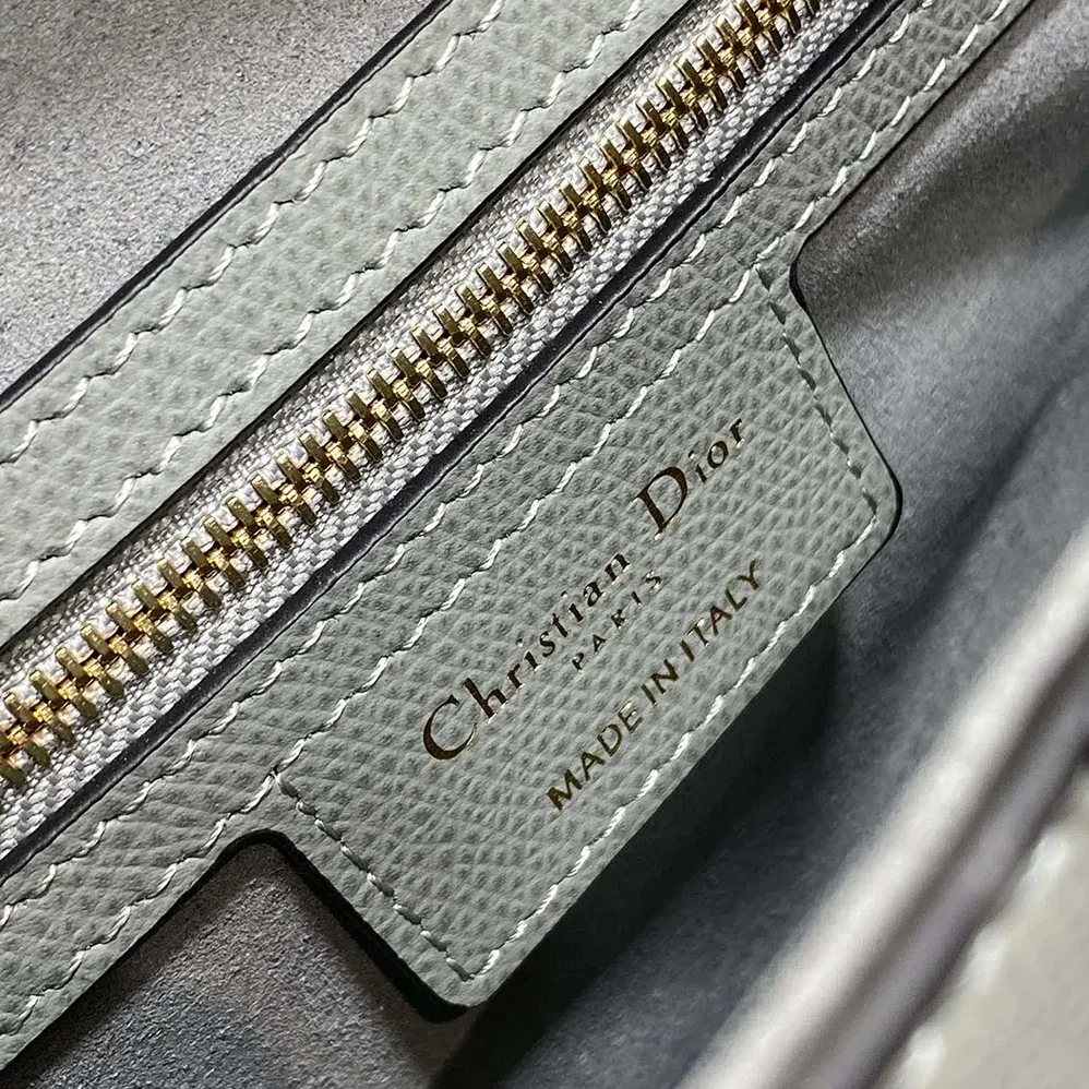 Dior Saddle Bag with Strap Stone Gray Grained Calfskin for Women