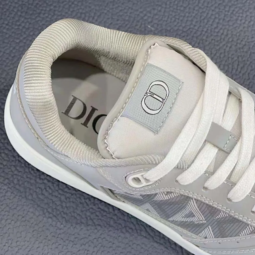 Dior B101 Sneaker Dior Gray Smooth Calfskin and CD Diamond Canvas for Men