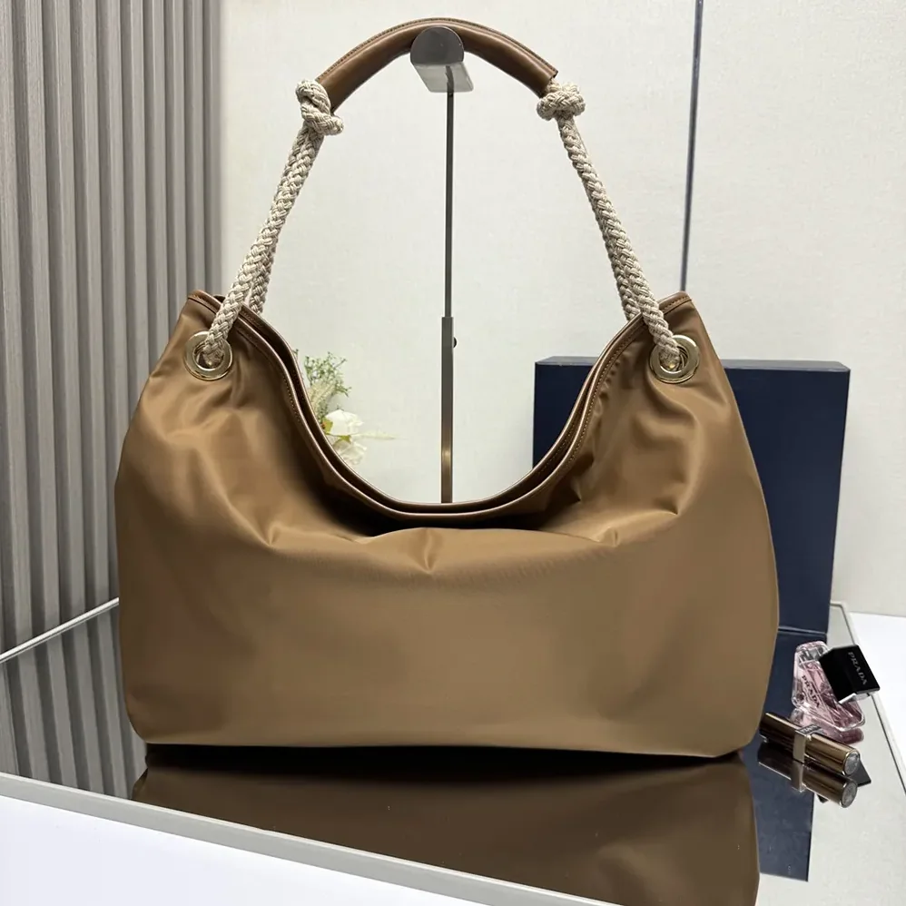 Prada Mariner Large Re-Nylon Shoulder Bag for Women in Brown