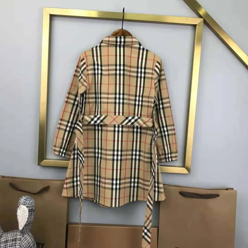 Burberry Kids' Check Cotton Gabardine Reversible Car Coat