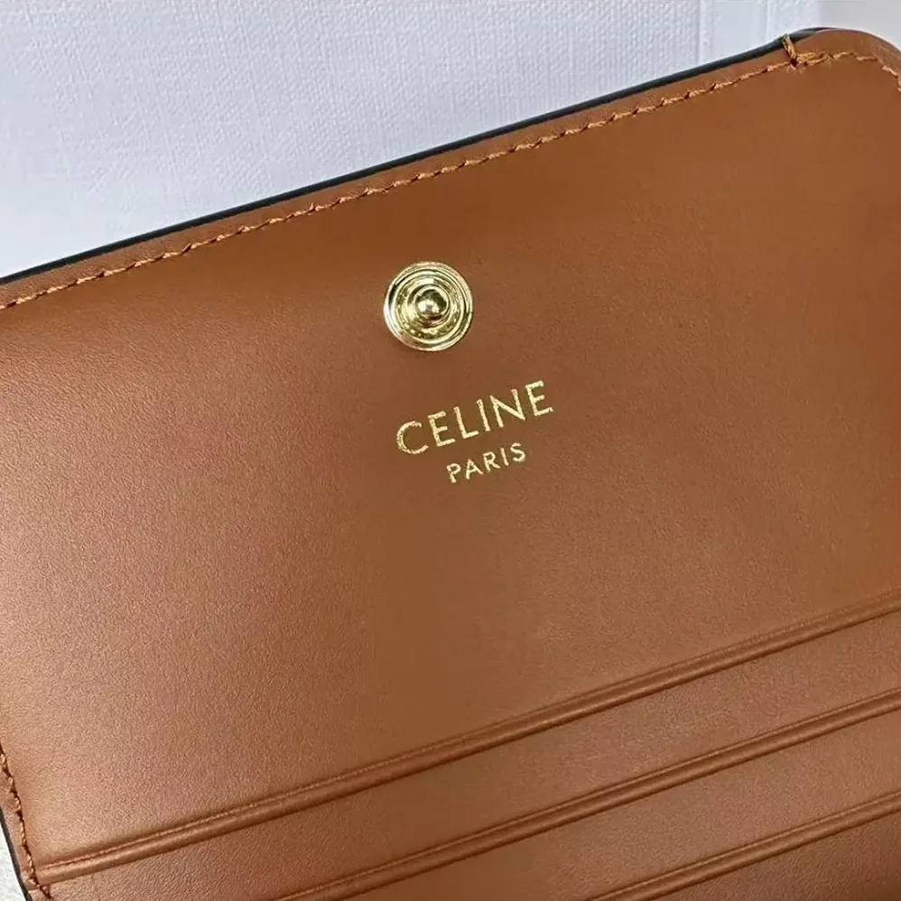 Celine Triomphe Compact Wallet In Triomphe Canvas for Women Celine Triomphe Compact Wallet In Triomphe Canvas for Women
