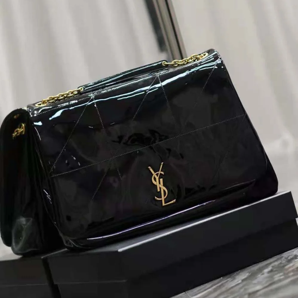 Saint Laurent YSL Jamie 4.3 in Patent Effect Fabric for Women in Black