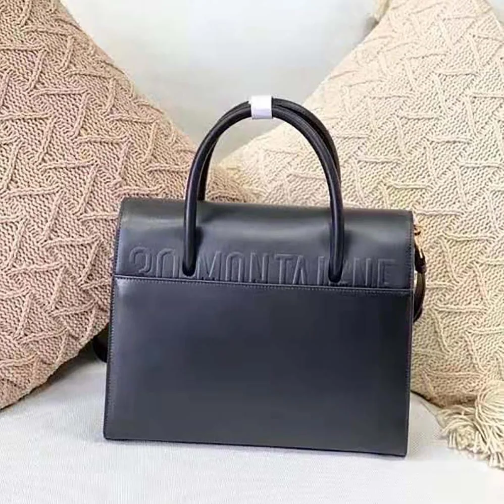 Dior Large ST Honore Tote Black Box Calfskin for Women