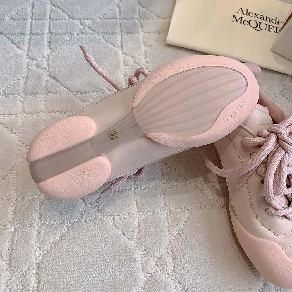 Alexander Mcqueen Crackled Leather Flexion Sneaker in Pink for Unisex