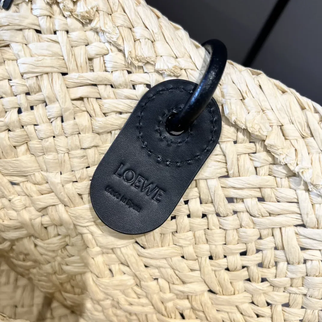Loewe Anagram Basket Tote Bag Beige Black A223T43X02 Loewe Anagram Basket Tote Bag Beige Black A223T43X02
