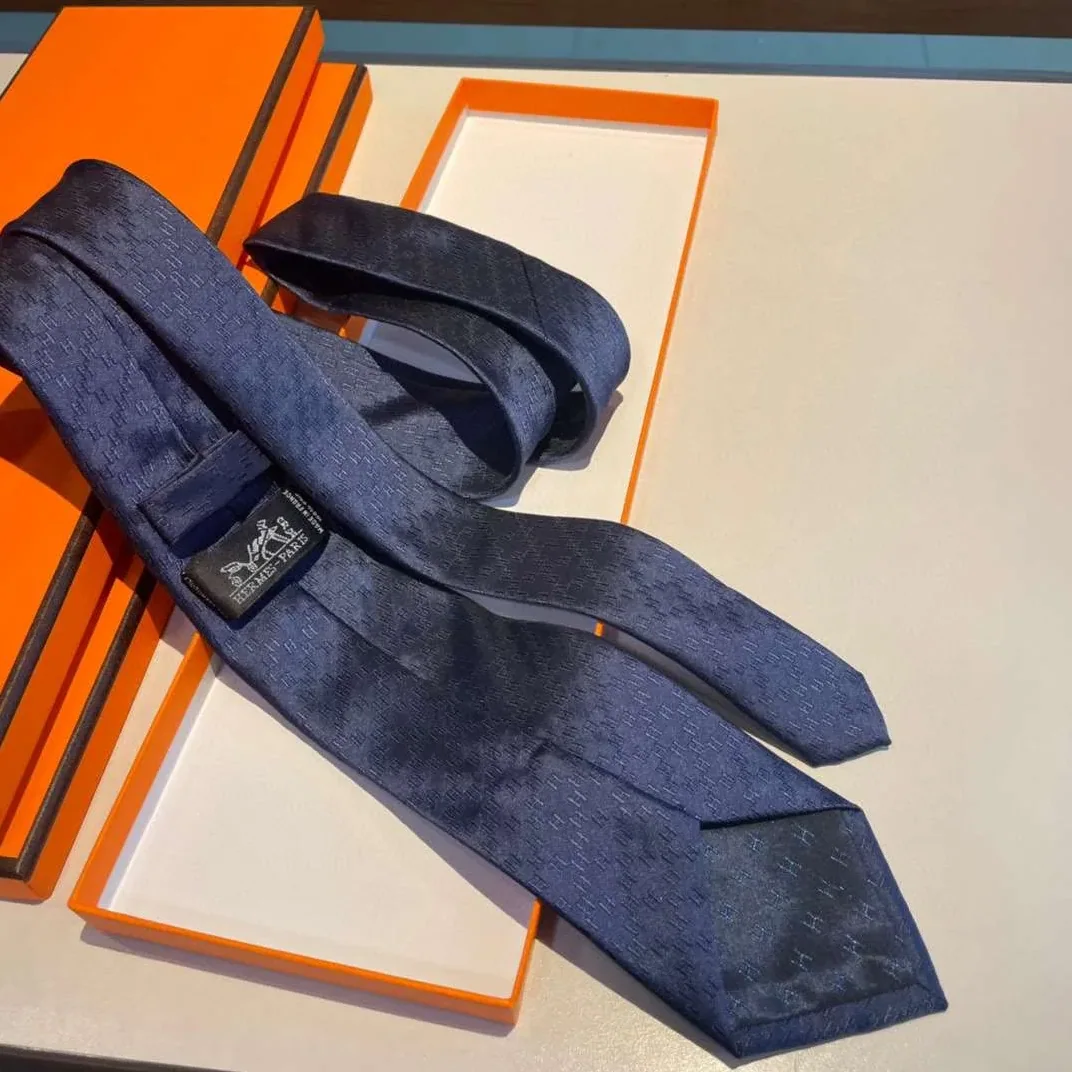 Hermes Faconnee H Tie Navy Blue Hermes Faconnee H Tie Navy Blue