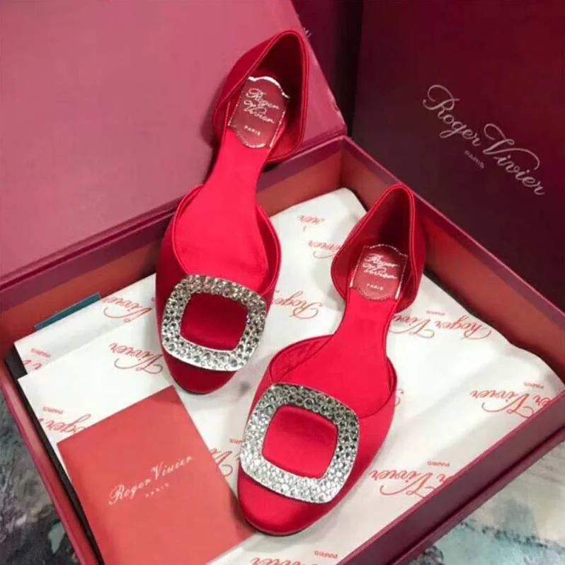 Roger Vivier Shoes Chips Ballerinas for Women in Red Roger Vivier Shoes Chips Ballerinas for Women in Red
