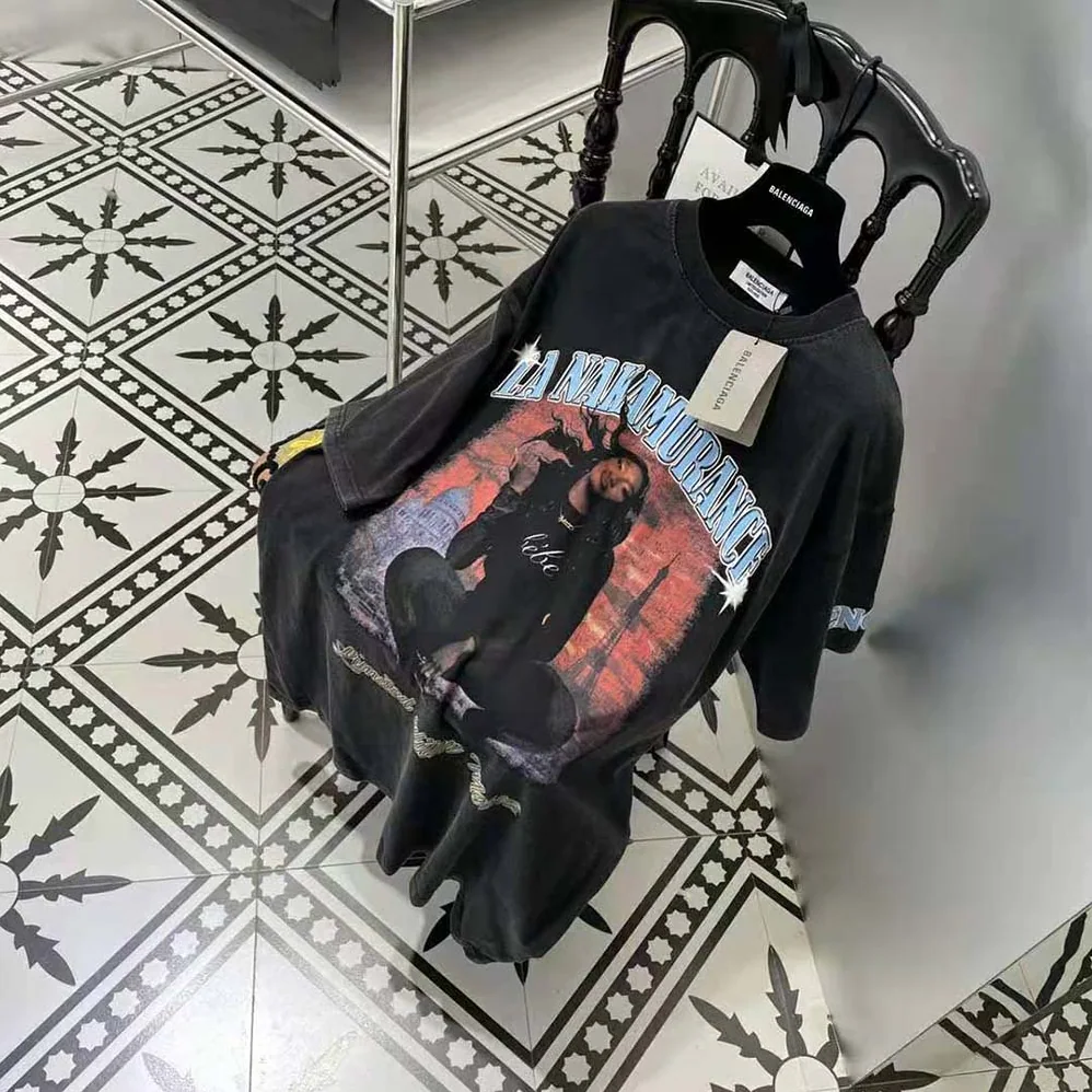 Balenciaga Music Aya Nakamura Merch T-shirt Large Fit in Black for Women Balenciaga Music Aya Nakamura Merch T-shirt Large Fit in Black for Women