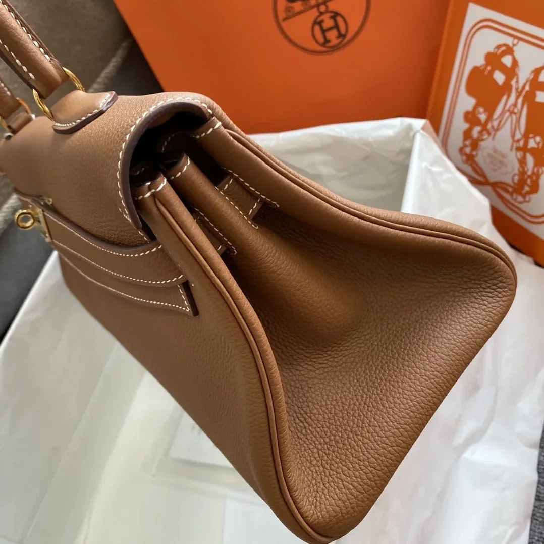 Hermes Shoulder Kelly CK37 Brown Gold Color Hardware / Hermes Shoulder Kelly CK37 Brown Gold Color Hardware /