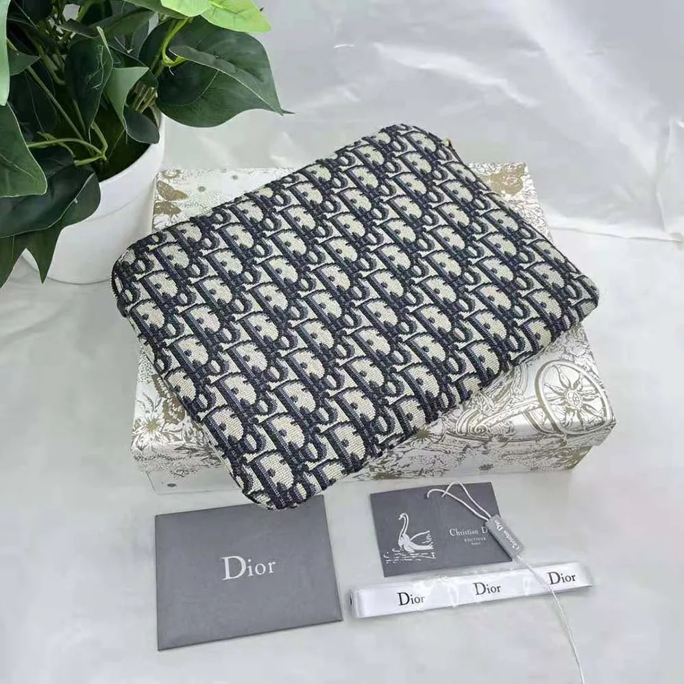 Dior Diortravel Travel Kit Blue Dior Oblique Jacquard for Women