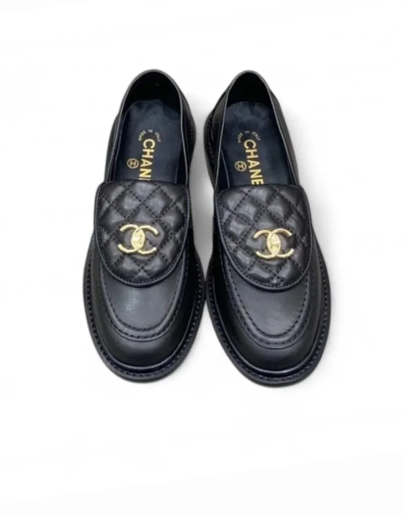 Chanel Tab Loafers Turn-lock Flats Interlocking CC Black Chanel Tab Loafers Turn-lock Flats Interlocking CC Black