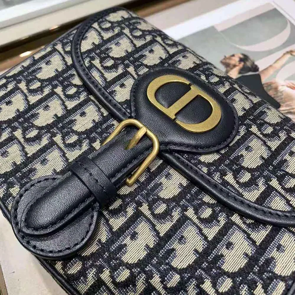 Dior Small Dior Bobby Bag Blue Dior Oblique Jacquard for Women