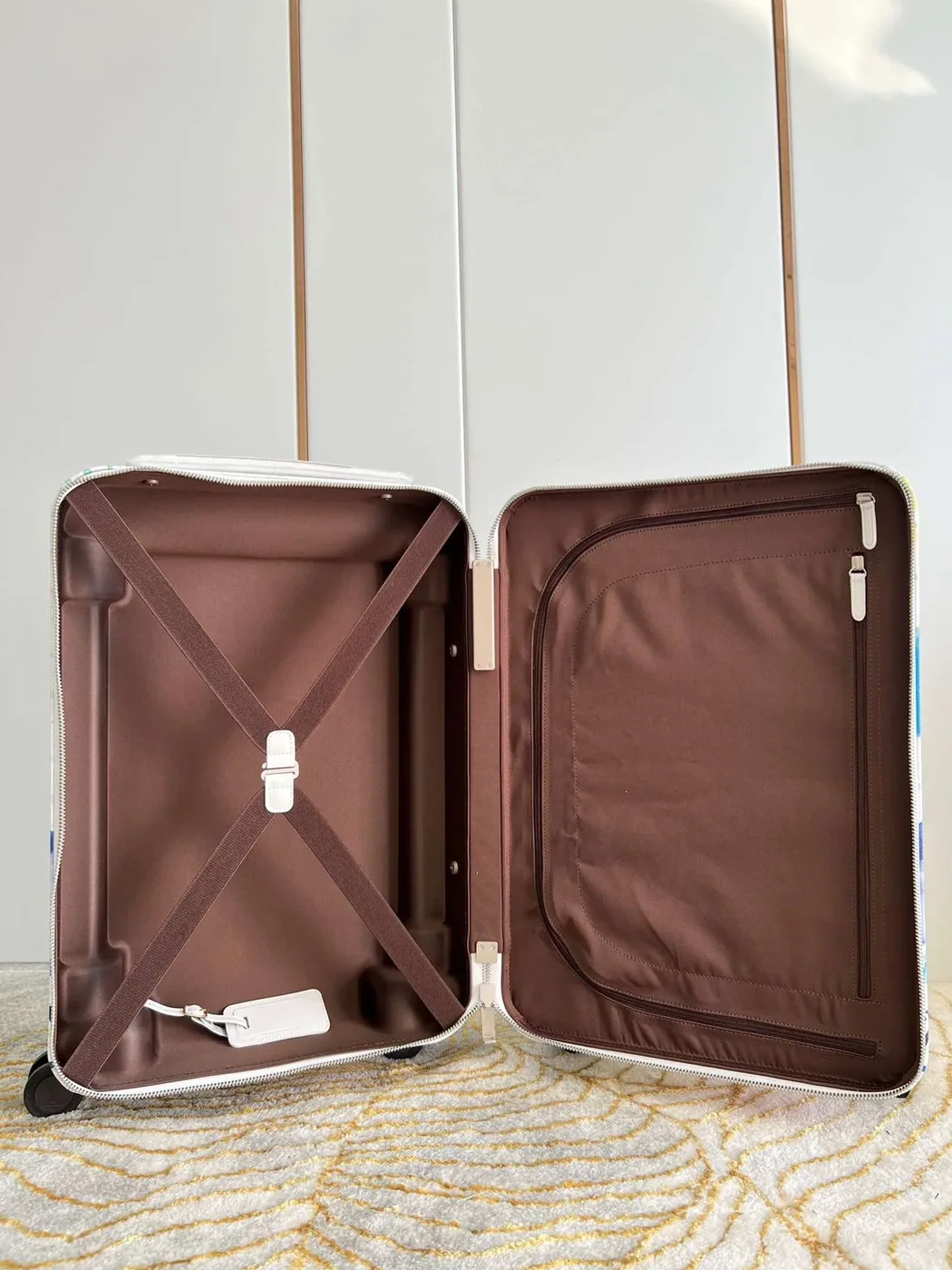 Louis Vuitton Horizon 55 Suitcase in White Silver Hardware