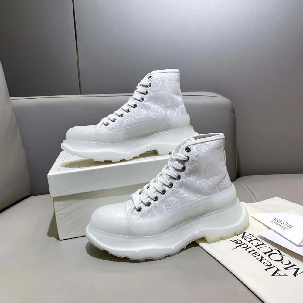 Alexander Mcqueen Tread Slick Boot for Women in White