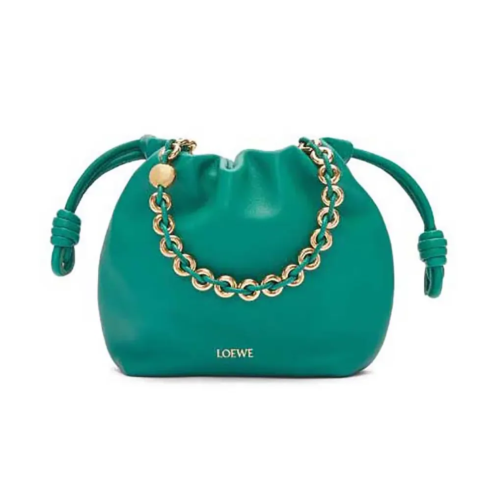 Loewe Mini Flamenco Purse Bag in Mellow Nappa Lambskin for Women in Emerald Green Loewe Mini Flamenco Purse Bag in Mellow Nappa Lambskin for Women in Emerald Green