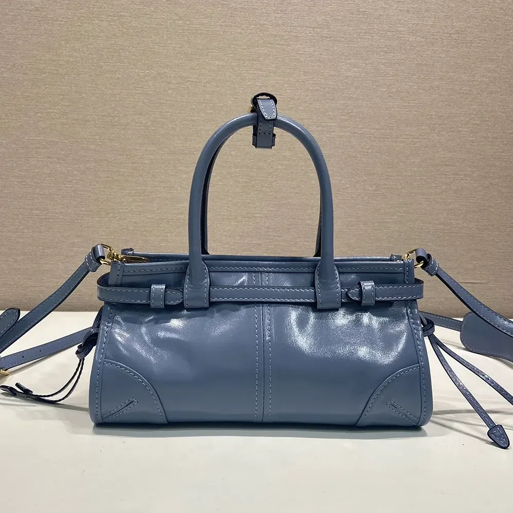 Prada Bonnie Leather Mini Handbag for Women in Light Blue