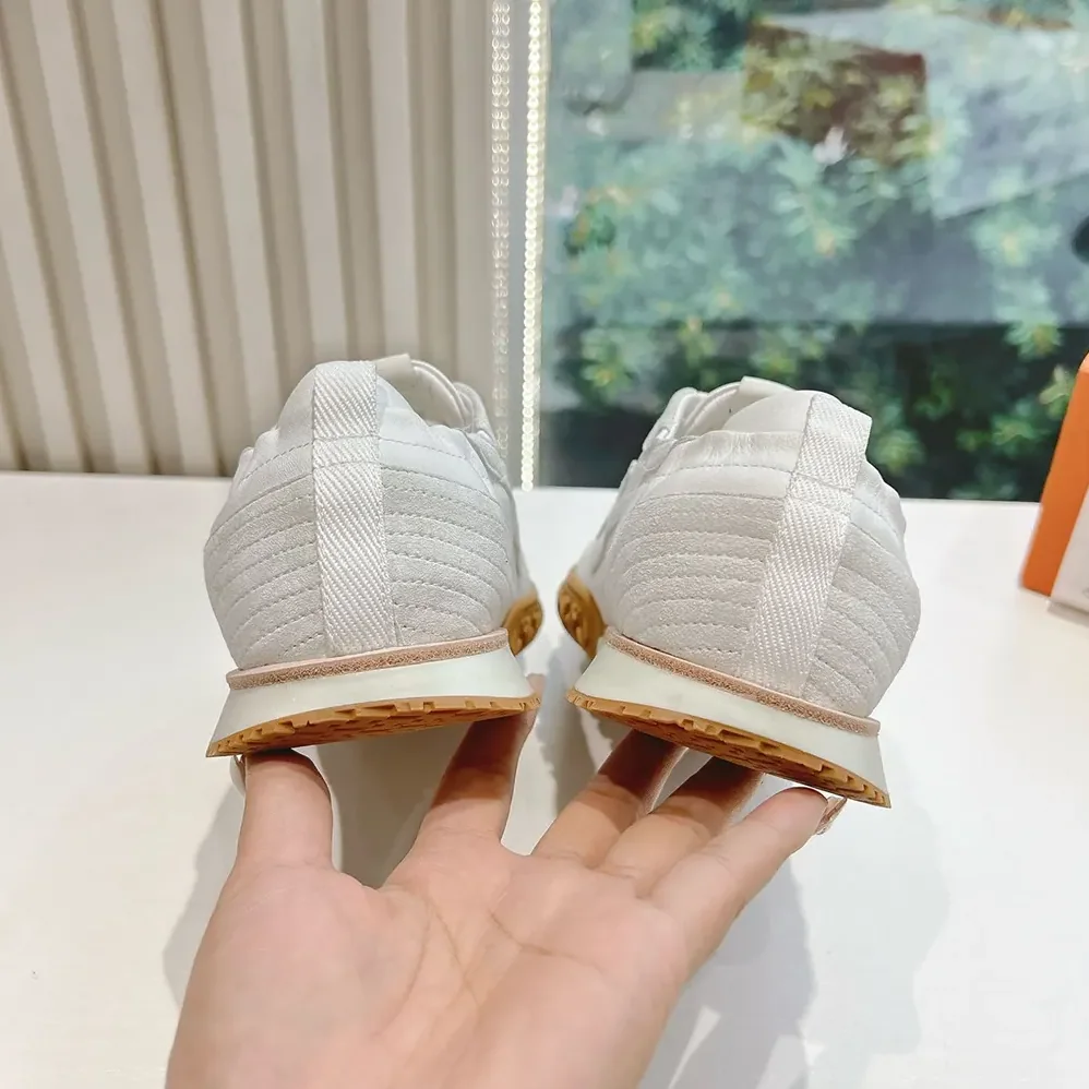 Hermes Jet Sneaker in Technical Canvas and Suede Goatskin for Unisex in White Hermes Jet Sneaker in Technical Canvas and Suede Goatskin for Unisex in White