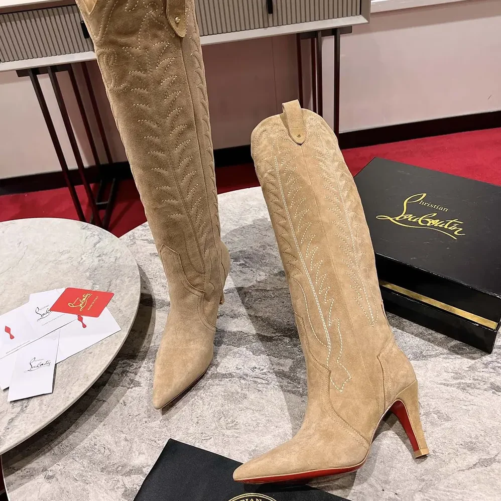 Christian Louboutin Santia Botta 85 mm Boots Veau Velours for Women