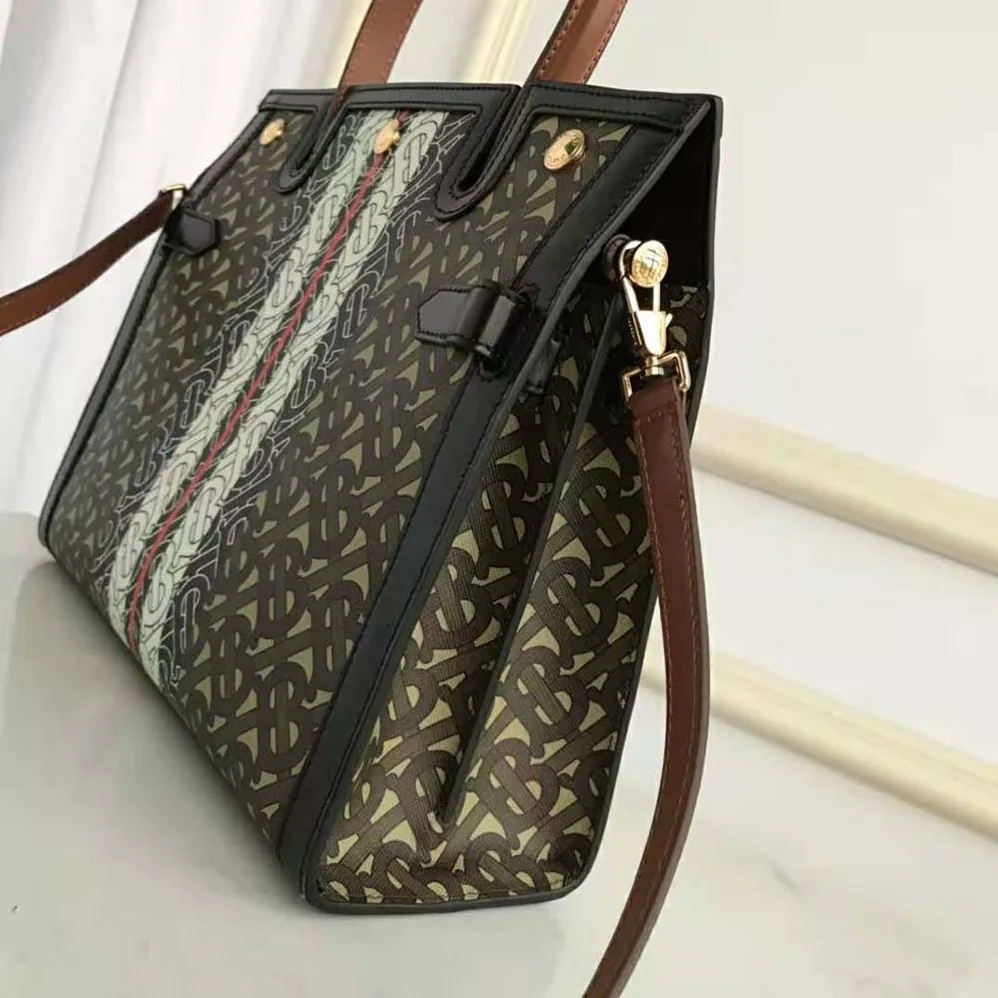 Burberry Medium Monogram Stripe E for Women in canvas Title Bag