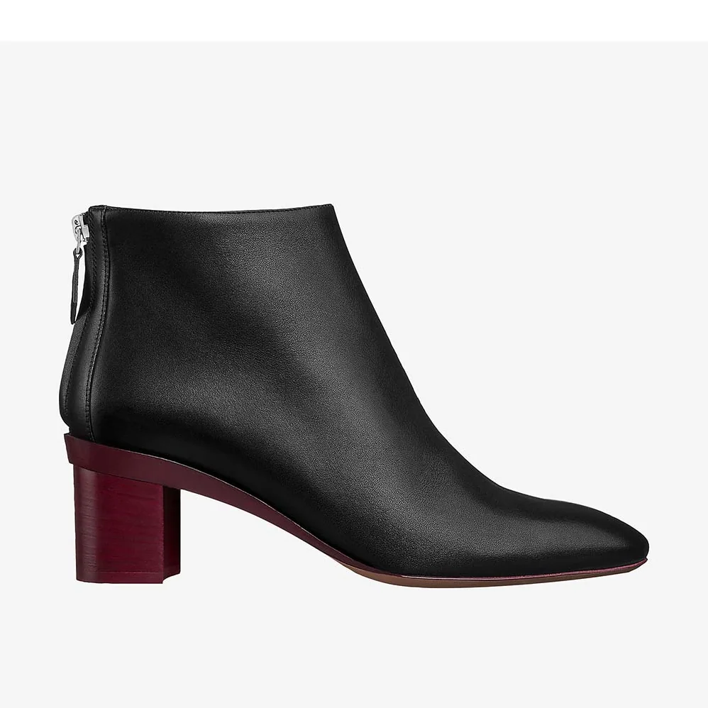 Hermes Shoes Riley Ankle Boot 60mm Heel Hight for Women in Black