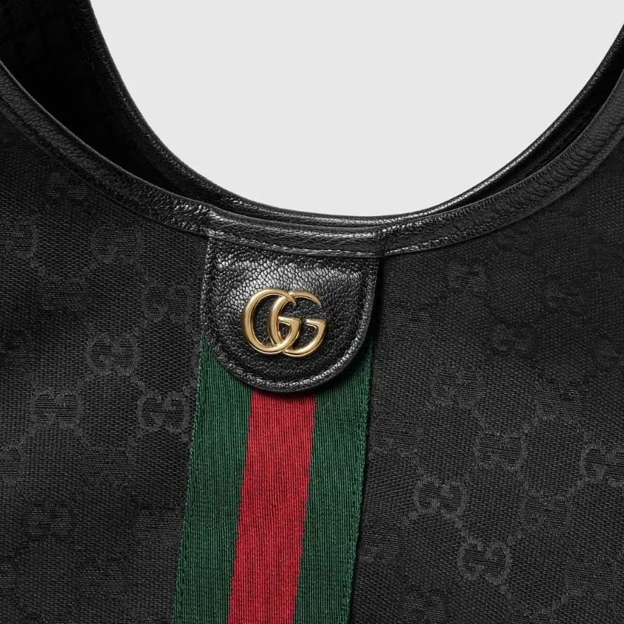 Gucci Giglio Large Tote Bag in Black Gold Hardware