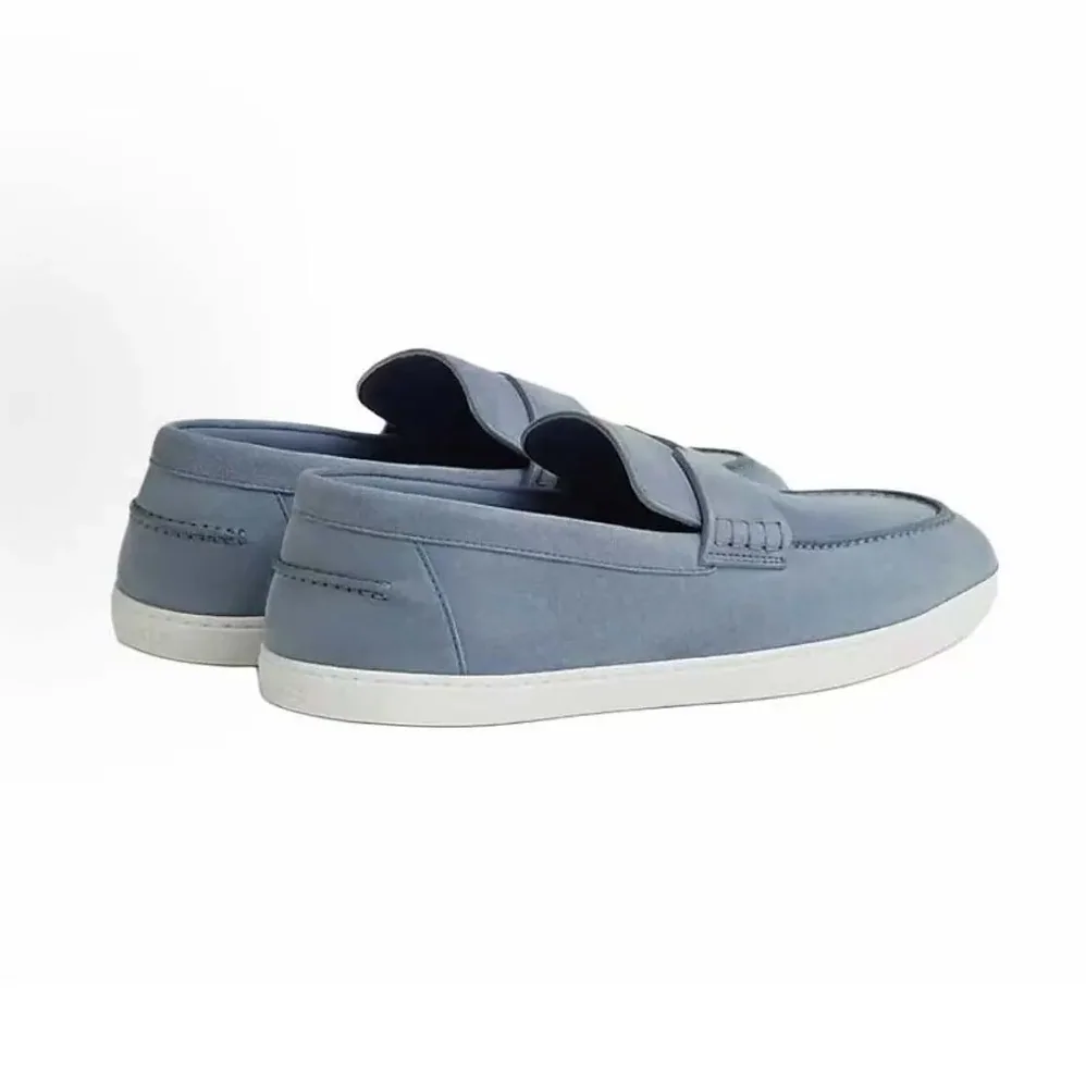 Hermes Job Loafer Blue Lambskin Insole and Lining for Men